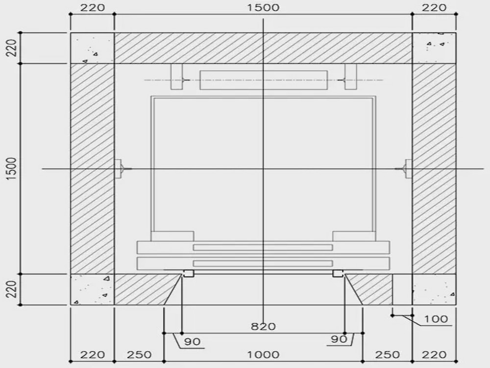 Kích thước thang máy gia đình 350kg 